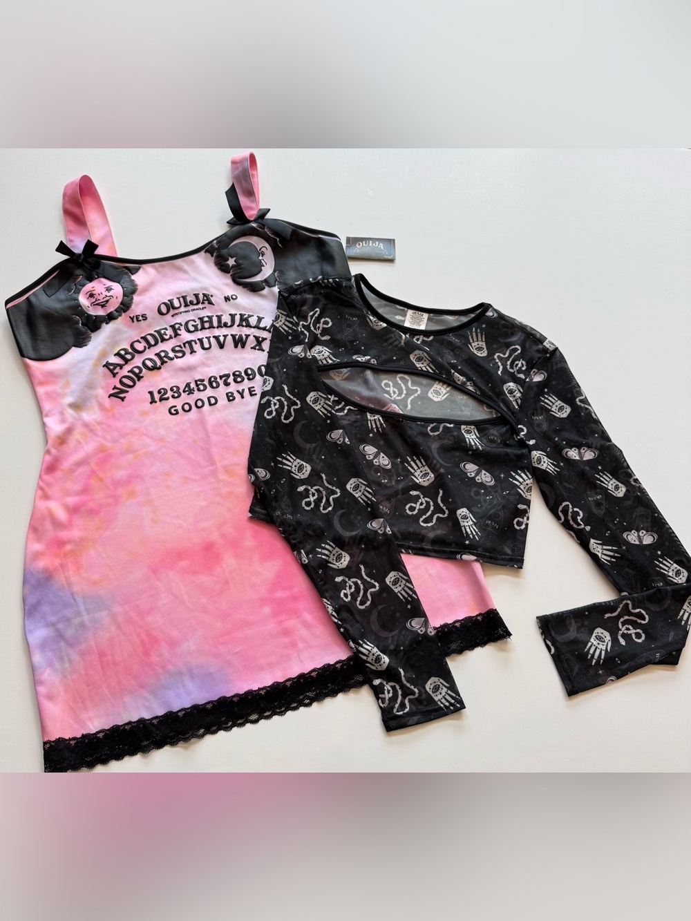 Spirit Halloween Ouija Board Dress & Top Womens XL Pink NWT Adjustable Straps